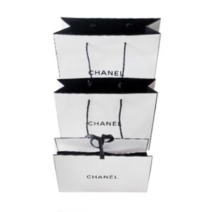 3 Chanel Paper Shopping Bags Bundle Gift Christmas